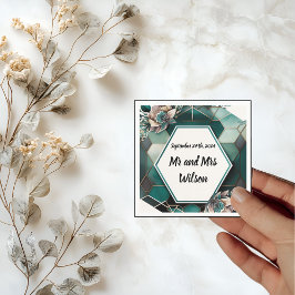 グリーン幾何モダンデザインカクテルナプキン スタンダードカクテルナプキン