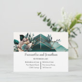 グリーン幾何モダンデザインリハーサル招待状 招待状 (スタンド正面)