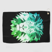 グリーン幾何ライオン ゴルフタオル (横)