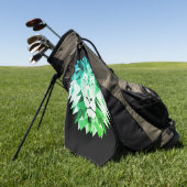 グリーン幾何ライオン ゴルフタオル (グリーン)