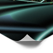 グリーン幾何学スパイラル ポスター (角)