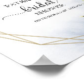 グリーン幾何学デザインのウェディングシャワー歓迎ポスター ポスター (角)