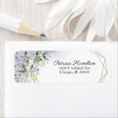 グリーン幾何学パープルラベンダー返送先住所 ラベル (インサイチュ)