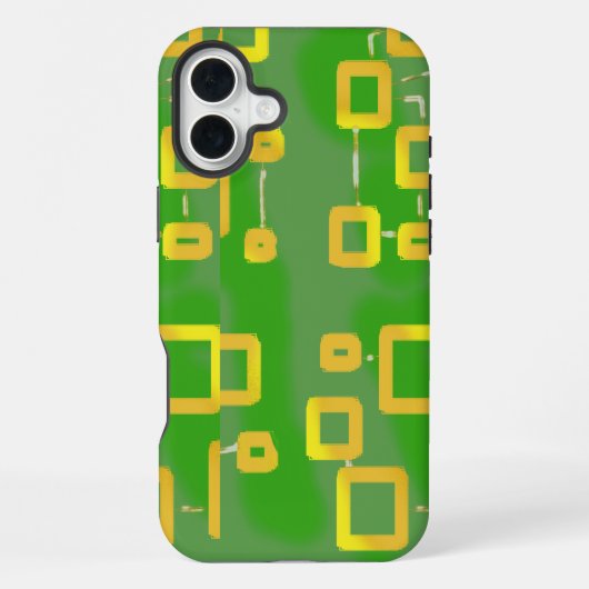グリーン幾何学模様のスマホケース iPhoneケース (裏面)