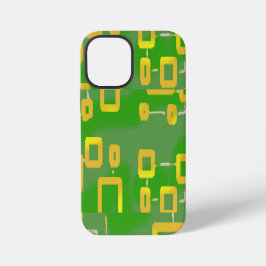 グリーン幾何学模様のスマホケース iPhone 12 MINIケース