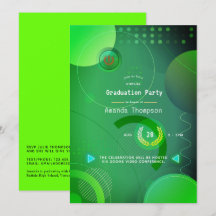 グリーン幾何学模様 バーチャル卒業パーティー