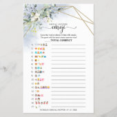 グリーン幾何学的なウェディングシャワーの絵文字ピクショナリー チラシ (正面)