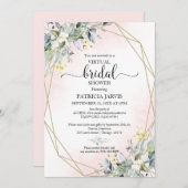 グリーン幾何学的な仮想ブライダルシャワーの開発 招待状 (正面/裏面)