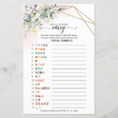 グリーン幾何学的な結婚前お茶会の絵文字ピクショナリー チラシ (正面)