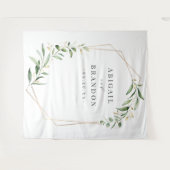 グリーン幾何学的な農村のウェディングフォトバックドロップ タペストリー (正面(横))