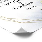 グリーン幾何学的な ブライダルシャワーレシピ カード看板 ポスター (角)