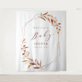 グリーン幾何学 ベビーシャワー フォト 背景 タペストリー (正面)