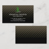 グリーン建物アイコンプロフェッショナルブラックモダン 名刺 (正面/裏面)