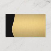 グリーン建物アイコン/金ゴールドモノグラム 名刺 (裏面)