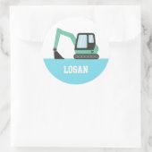 グリーン建築掘削機キッズパーソナライズされた ラウンドシール (バッグ)