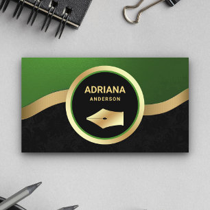 グリーン弁護士弁護士金ゴールドペンNib公証人 名刺