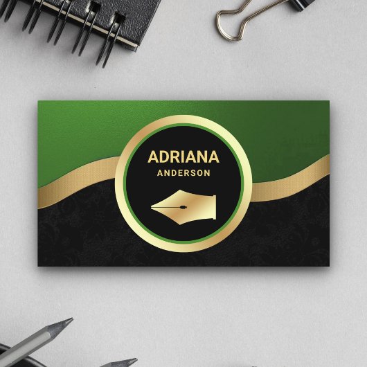 グリーン弁護士弁護士金ゴールドペンNib公証人 名刺