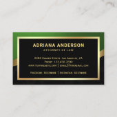 グリーン弁護士弁護士金ゴールドペンNib公証人 名刺 (裏面)