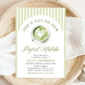 グリーン彼女は完璧な抹茶ブライダルシャワーを見つけた 招待状