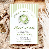 グリーン彼女は完璧な抹茶ブライダルシャワーを見つけた 招待状
