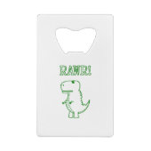 グリーン怒Tレックスディノ クレジットカード栓抜き (裏面)