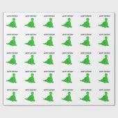 グリーン恐竜誕生日テーマ ラッピングペーパー (フラット)