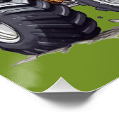 グリーン恐竜Tレックスモンスタートラックテーマ ポスター (コーナー)