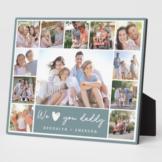 グリーン愛するパパ | 12フォトコラージュ フォトプラーク (側面)
