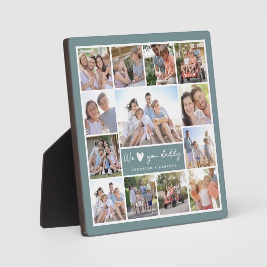 グリーン愛するパパ | 13フォトコラージュ フォトプラーク (正面)