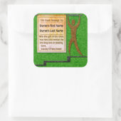 グリーン感じバナーマンパーソナライズされた蔵書票 スクエアシール (バッグ)