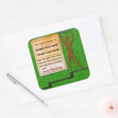 グリーン感じバナーマンパーソナライズされた蔵書票 スクエアシール (封筒)