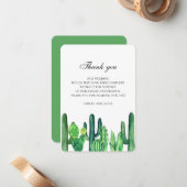 グリーン感謝していサボテン。カティ結婚ーの音符 ノートカード (正面/裏面インサイチュ)