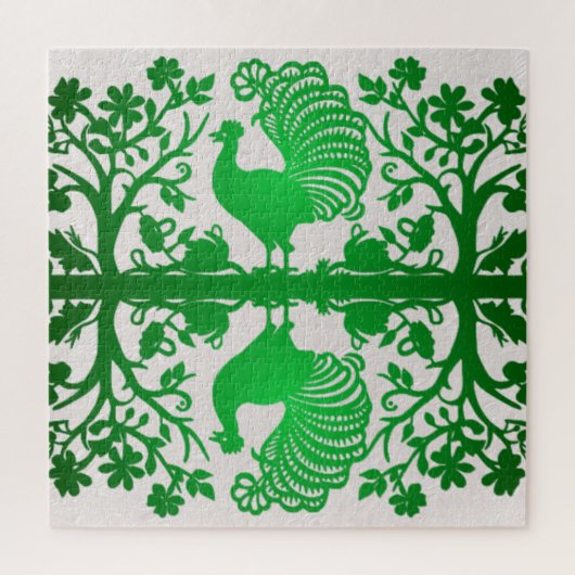 グリーン感謝祭トルコフローラジグソーパズル ジグソーパズル (縦)