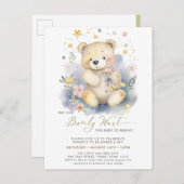 グリーン我々は愛らしい女の子の赤ちゃんシャワーを待つことができる インビテーションポストカード (正面/裏面)