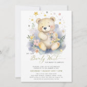 グリーン我々は愛らしい女の子の赤ちゃんシャワーを待つことができる 招待状 (正面)