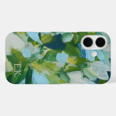 グリーン抽象アートモノグラム オーダーメイド 名入れ Case-Mate iPhoneケース (裏面 (横))