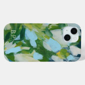 グリーン抽象アートモノグラム オーダーメイド 名前 Case-Mate iPhoneケース (裏面 (横))