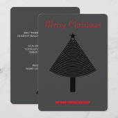 グリーン抽象クリスマスツリー ビジネス招待状 招待状 (正面/裏面)