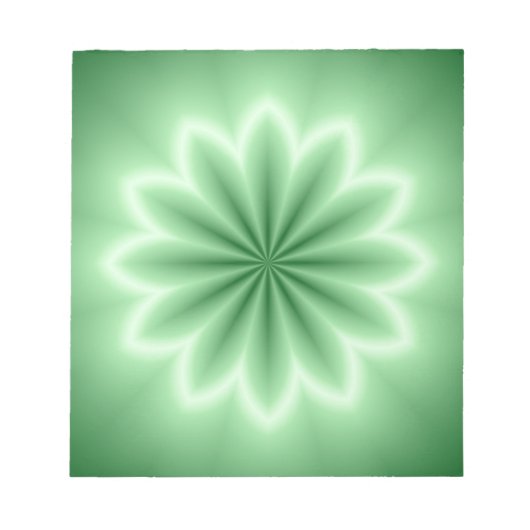 グリーン抽象的スター ノートパッド (正面)