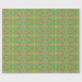 グリーン抽象芸術アートインディアンサリルック ラッピングペーパー (フラット)