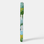 グリーン抽象芸術アートモノグラム名前をカスタムする Case-Mate iPhoneケース (裏面 / 右)