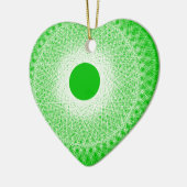 グリーン抽象芸術アート吹が心に浮かぶ セラミックオーナメント (左)