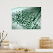 グリーン抽象芸術アート ポスター (キッチン)