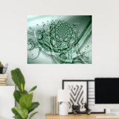 グリーン抽象芸術アート ポスター (ホームオフィス)