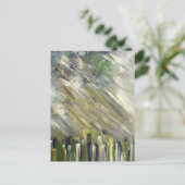 グリーン抽象芸術アーバンシティファインアートカード ポストカード (スタンド正面)