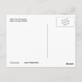 グリーン抽象芸術アーバンシティファインアートカード ポストカード (裏面)