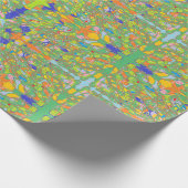 グリーン抽象芸術イタリアンーの外観 ラッピングペーパー (角)