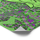 グリーン抽象芸術エンジェルパターンアートポスター ポスター (角)