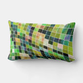 グリーン抽象芸術カスタム枕 ランバークッション (裏面)