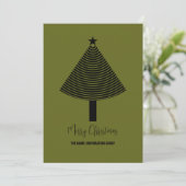 グリーン抽象芸術クリスマスツリービジネス招待状 招待状 (スタンド正面)
